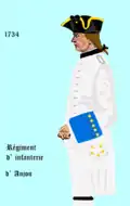Uniform of the Regiment of Aquitaine in 1734