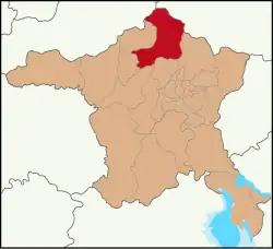 Map showing Kızılcahamam District in Ankara Province
