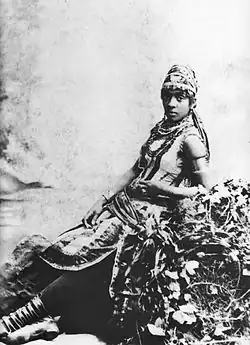 Anna Madah Hyers dressed as "Urlina" in the opera Urlina the African Princess (1879)