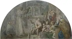 Fresco showing Saint Didacus preaching