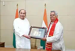 Antaryami Mishra with former Odisha Chief Minister Naveen Patnaik