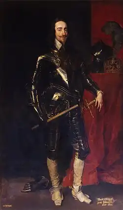 Charles I depicted with the Tudor Crown, after Anthony van Dyck, 1638