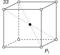 Black-white (antisymmetric) 3D Bravais Lattice number 33 (Cubic system)