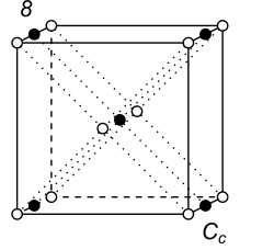 Black-white (antisymmetric) 3D Bravais Lattice number 8 (Monoclinic system)