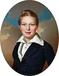 Portrait of Archduke Alexander of Austria (1825–1837) son of Archduke Joseph, Palatine of Hungary. Portrait from 1837
