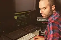 Escobar working at the studio, 2017
