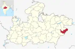 Location of Anuppur district in Madhya Pradesh