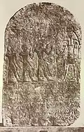 Pediese in front of the dead Apis on the stele of the Year 28 of Shoshenq III (IM. 3749)