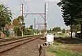 Junction of the siding (to the right) and the Hurstbridge line, looking away from the city towards the mill