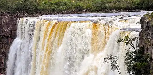 Top of a large waterfall