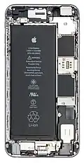 An iPhone 6s Plus with the glass screen removed