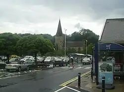 The Church of St Mary's (1871) stands above the modern Sainsbury's supermarket in Apsley