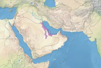 Map of Arabian-Persian Gulf Coastal Plain Desert (purple)
