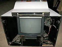 Sony TV inside the cabinet