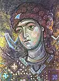 Archangel Gabriel. Part of the mosaic fresco from Gelati Monastery, Georgia c. 12th century