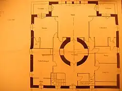 Interior plans of the main floor of the Plantier with central rotunda.