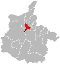 Situation of the canton of Charleville-Mézières-1 in the department of Ardennes