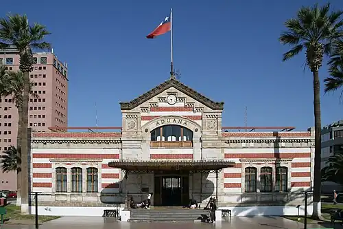 Arica's Customs Office (Aduana de Arica), built by the Peruvian Government after the 1868 earthquake.