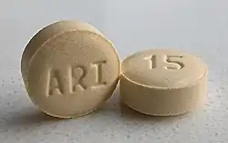 Two tablets of aripiprazole 15 mg.