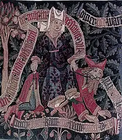 Detail of tapestry, Basel, 1470s