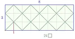 The arithmetic billiard for the numbers 3 and 8.
