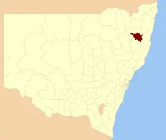 Location in New South Wales
