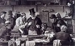 J. C. Stevens Auction Room depicted in a painting by Edward Armitage (1878)