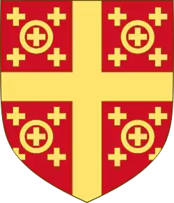 Attributed arms of the Latin Empire from the reign of Philip I, who held the title of Latin Emperor of Constantinople from 1273 to 1283