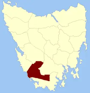 Location in Tasmania