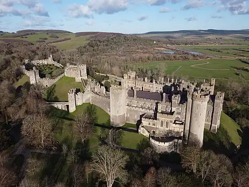 Aerial photograph of the castle