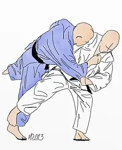 illustration of Ashi-Guruma Judo throwing technique