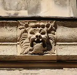 Lion muzzle serving as a gargoyle