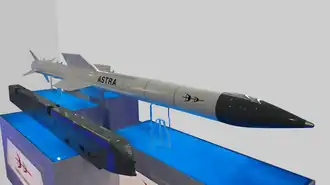 Astra with launcher on static display.