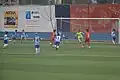 2018–19 Women's First League match Ataşehir Belediyespor (red) vs Hakkarigücü Spor (blue/white)