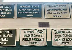 athletic championship banners Woodstock Union High School