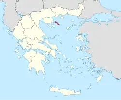 Location of Mount Athos within Greece