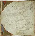 Atlantic map, sheet from the 1321 atlas of "Perrino" Vesconte (Zentralbibliothek Zurich)