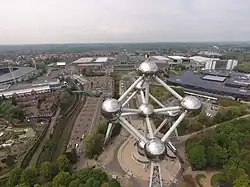 Panoramic view of the Heysel/Heizel with the Atomium in the foreground