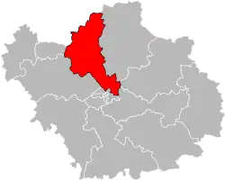 Situation of the canton of Creney-près-Troyes in the department of Aube