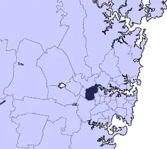 Location in Metropolitan Sydney, 1949–2016