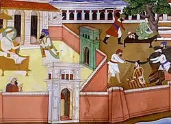Guru Tegh Bahadur was publicly executed in 1675 on the orders of Aurangzeb in Delhi.[143]