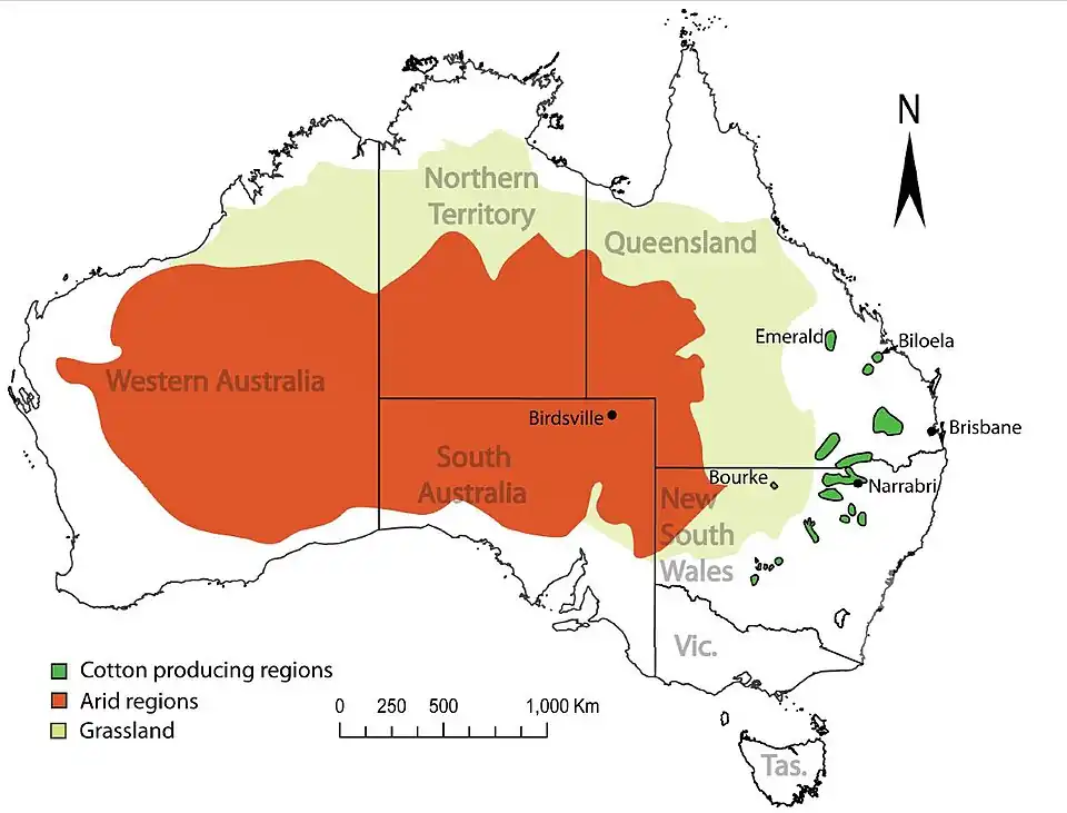 AustraliaMapArid&Cotton