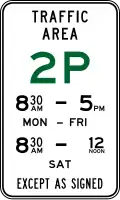 (R5-62) 2 Hour Parking Area