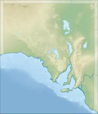 Map showing the location of Nullarbor Wilderness Protection Area