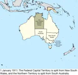 Map of Australia; for details, refer to adjacent text