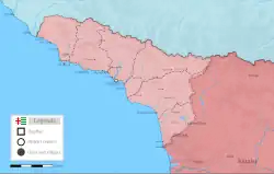 Map of recognized territories of Autonomous Republic Of Abkhazia