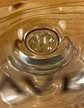 Close up of Averbode Beer glass logo etch (picture 2)