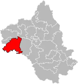 Situation of the canton of Aveyron et Tarn in the department of Aveyron