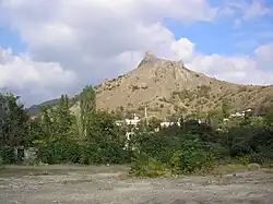 View of Mizhrichchia with the Crimean Mountains in the background.
