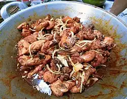 Ayam kecap, chicken poached in sweet soy sauce